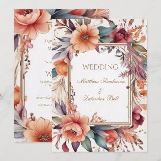 Hochzeit Schöne Blume des modernen Boho Floral 2 Einladung