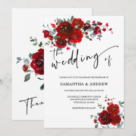Hochzeit Schwarz und Rot Einladung