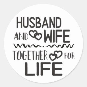 Hochzeit Schwarz Weiß Braut Bräutigam Liebe Jubilä Runder Aufkleber