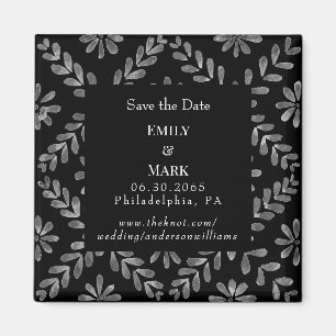 Hochzeit Schwarz & Weiß Elegant Save-the-Date Magnet