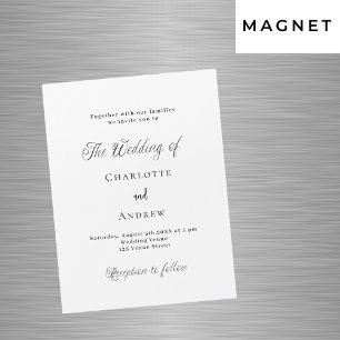 Hochzeit Schwarz-weißer klassischer, moderner Luxu Magneteinladung