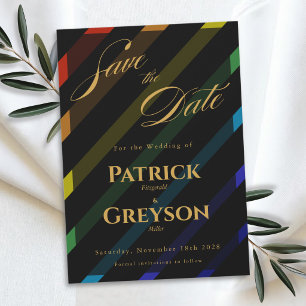 Hochzeit Schwuler Männer Eleganter Regenbogen Save The Date