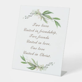 Hochzeit Segen eine Liebe vereint in Christus Sockelschild
