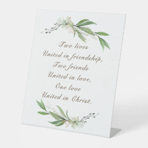 Hochzeit Segen eine Liebe vereint in Christus Sockelschild