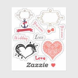Hochzeit, Set, Hochzeit, Geschenk, Dekoration Aufkleber