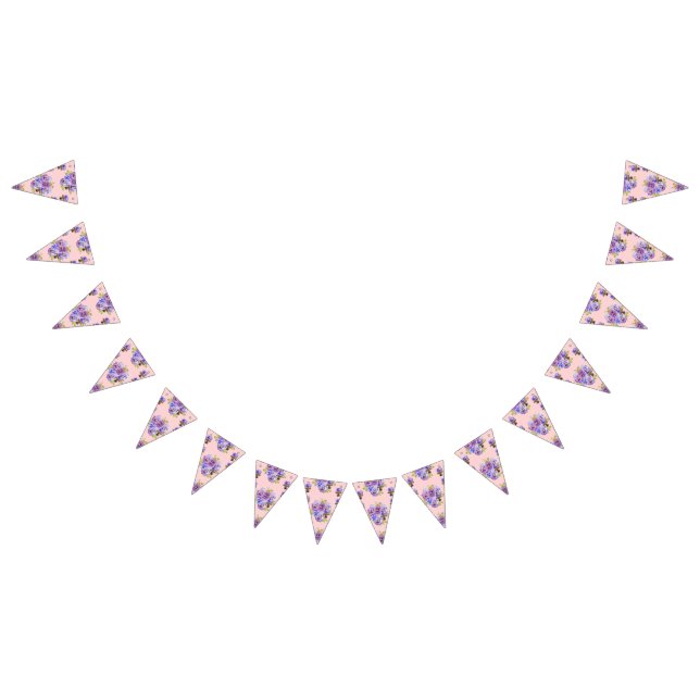 Hochzeit Shabby Pink Pastel Blume Blumenkohl Party Wimpelkette (Alle)