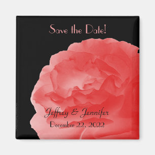 Hochzeit Sichern Sie das Date Coral Rose Magnet