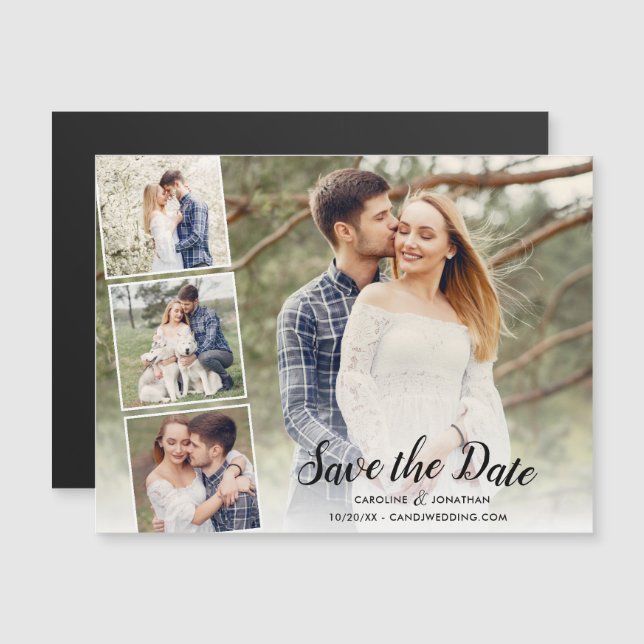 Hochzeit Sichern Sie das Datum, an dem viele Fotos Magnetkarte (Vorne/Hinten)