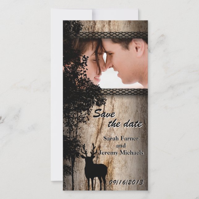 Hochzeit Sichern Sie das Datum Foto-Karte Rustikal Save The Date (Vorderseite)