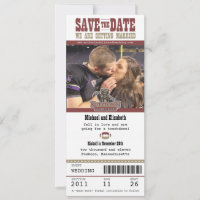 Hochzeit Sichern Sie das Datum Fußball-Ticket