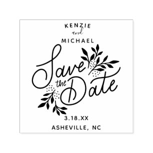 Hochzeit Sichern Sie das Datum Hübsche Hand gezeic Permastempel