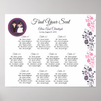 Hochzeit Sitzplan Vorlage Poster