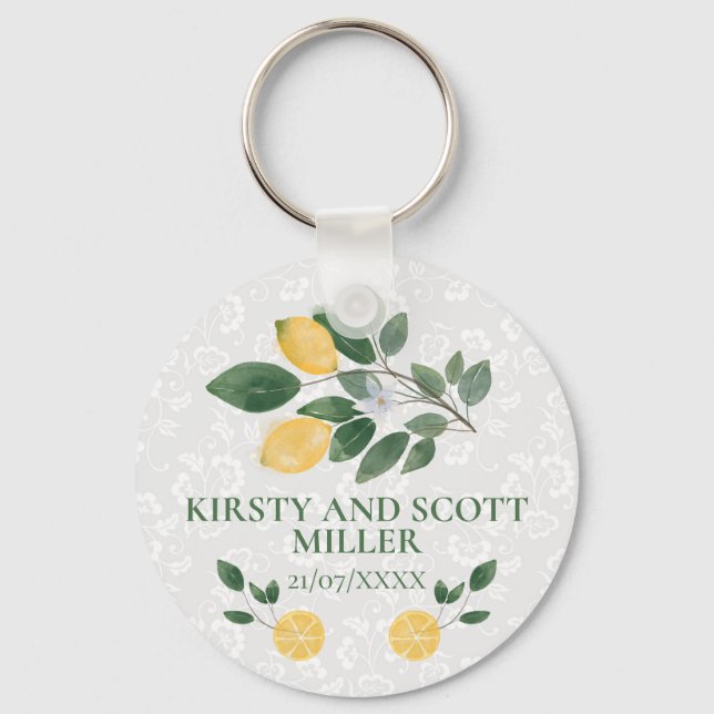 Hochzeit sizilianischer Zitronen Schlüsselanhänger (Vorderseite)