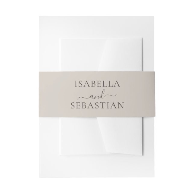 Hochzeit Soft Beige Einladungsbanderole (Vorderseite Beispiel)