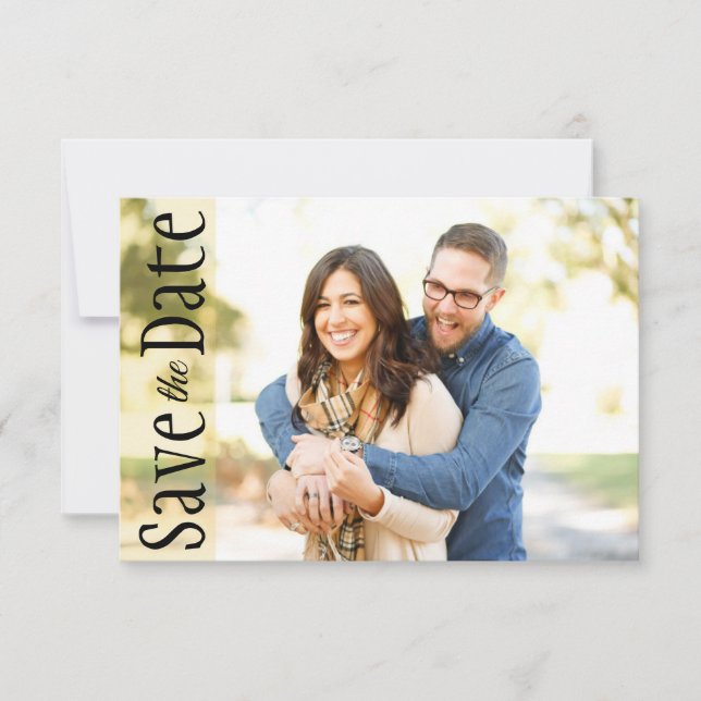Hochzeit speichern das Date Minimal Foto Rustikale Save The Date (Vorderseite)