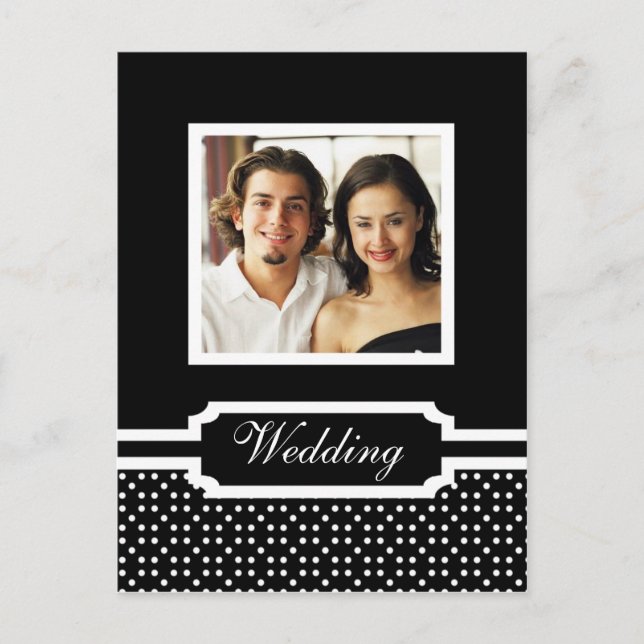 Hochzeit Speichern der Datumsfoto-Vorlage Ankündigungspostkarte (Vorderseite)