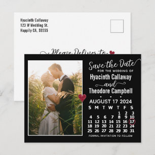 Hochzeit Speichern Sie das Date August 2024 Calend Einladungspostkarte