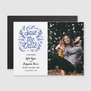 Hochzeit Speichern Sie das Date Foto Calligraphy B Magneteinladung