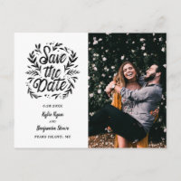 Hochzeit Speichern Sie das Date Foto Calligraphy B