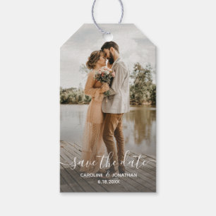 Hochzeit Speichern Sie das Date-Foto Einfache Kall Geschenkanhänger