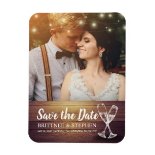 Hochzeit speichern Sie das Date Foto Magnet Champa