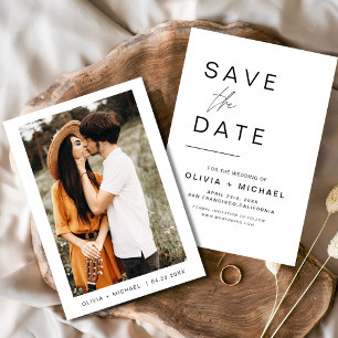 Hochzeit Speichern Sie das Date-Foto Minimalistisc Save The Date