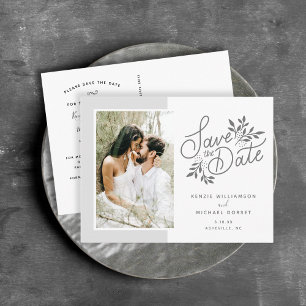 Hochzeit Speichern Sie das Date Foto Script botani Postkarte