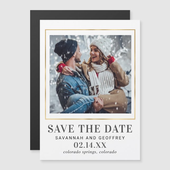 Hochzeit speichern Sie das Date Magnet, ein Foto Magneteinladung (Vorne/Hinten)