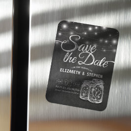 Hochzeit speichern Sie das Date Mason Jars String  Magnet
