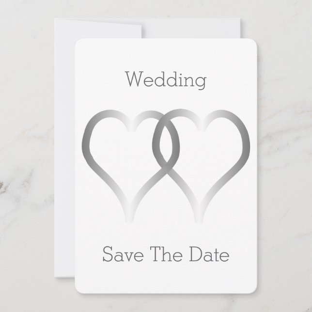 Hochzeit speichern Sie das Datum, an dem Silber hö Save The Date (Vorderseite)