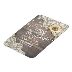 Hochzeit speichern Sie das Datum, an dem Sonnenblu Magnet