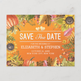 Hochzeit speichern Sie das Datum Autumn Maple Blät Ankündigungspostkarte