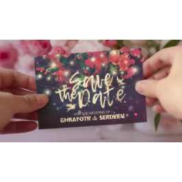 Hochzeit speichern Sie das Datum Burgund Lila Lich Ankündigungspostkarte
