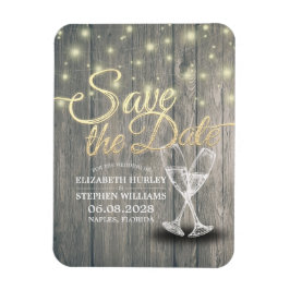 Hochzeit speichern Sie das Datum Champagner Glass  Magnet