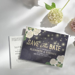 Hochzeit speichern Sie das Datum chic Hydrangea St Postkarte