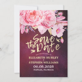 Hochzeit speichern Sie das Datum der Blumenfeather Save The Date
