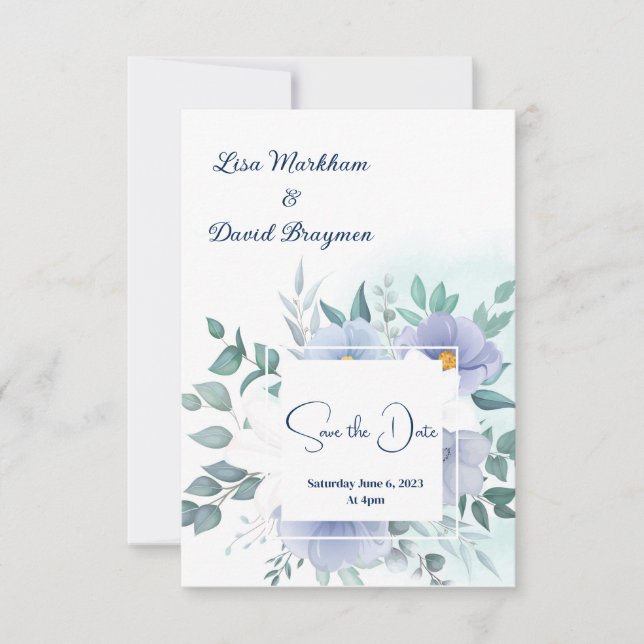 Hochzeit speichern Sie das Datum der Einladung (Vorderseite)