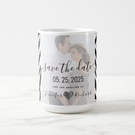 Hochzeit speichern Sie das Datum der Einladung Kaffeetasse