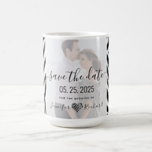 Hochzeit speichern Sie das Datum der Einladung Kaffeetasse