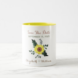 Hochzeit speichern Sie das Datum der Einladung Zweifarbige Tasse