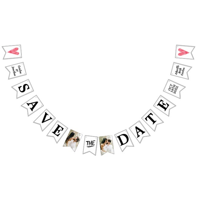 Hochzeit Speichern Sie das Datum Fotos Eindeutige  Wimpelkette (Alle)