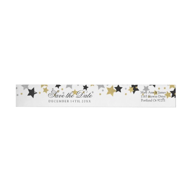 Hochzeit speichern Sie das Datum Gold Glitzer Star (Person)