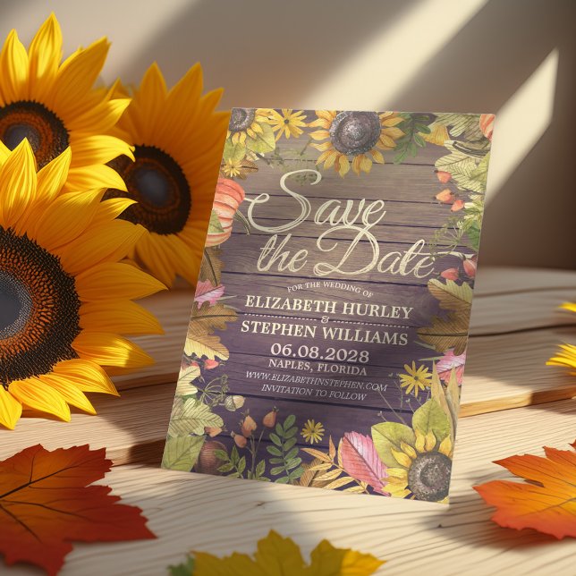 Hochzeit speichern Sie das Datum Herbst verlassen  Save The Date (Von Creator hochgeladen)