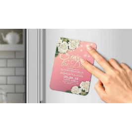 Hochzeit speichern Sie das Datum Hydrangea Blume h Magnet