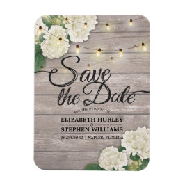 Hochzeit speichern Sie das Datum Hydrangea String  Magnet