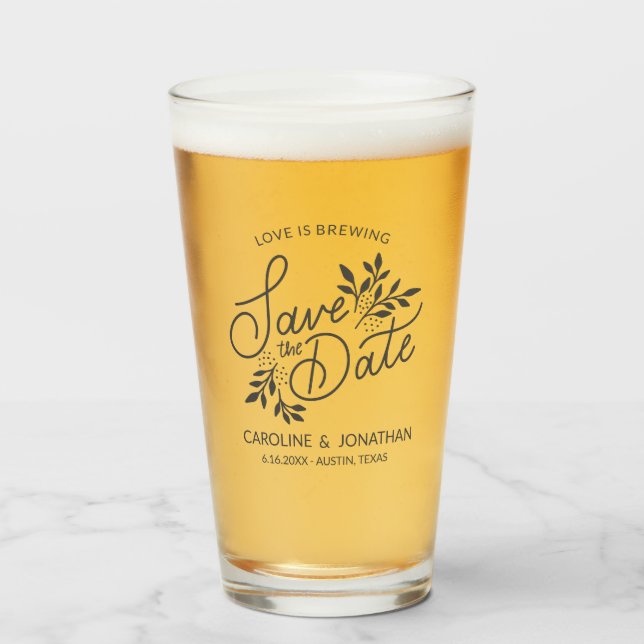 Hochzeit Speichern Sie das Datum Liebe Brauen Bota Glas (Vorne (Gefüllt))