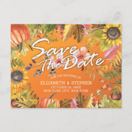 Hochzeit speichern Sie das Datum Maple Herbst verl Ankündigungspostkarte