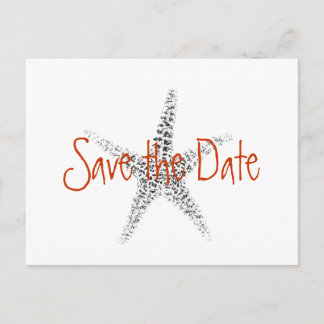 Hochzeit Speichern Sie das Datum mit Starfish Ankündigungspostkarte