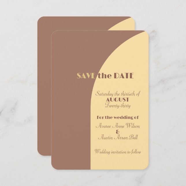 Hochzeit speichern Sie das Datum Mocha Mousse Arch Save The Date (Vorne/Hinten)
