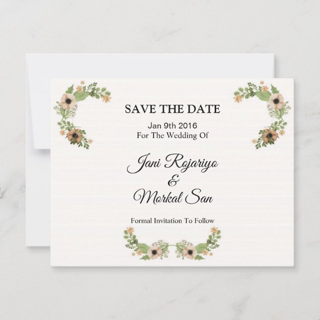 Hochzeit Speichern Sie das Datum PostCard Save The Date (Vorderseite)